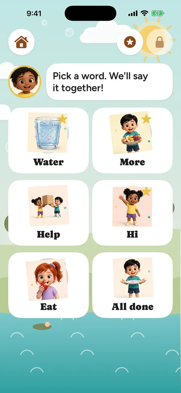 Beyond Connection app screenshot: A follow-along word video
